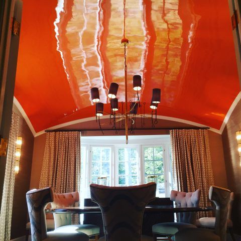 orange ceiling high gloss