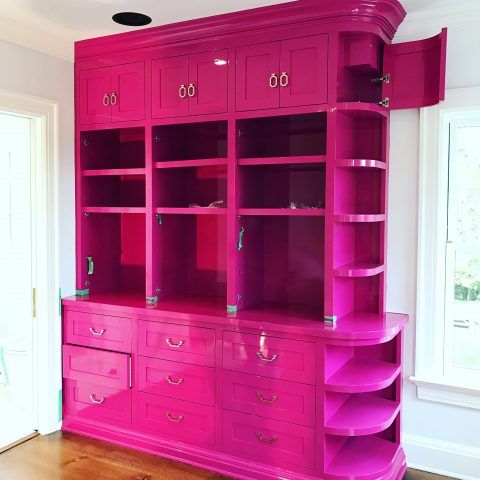luxury pink high gloss cabinets