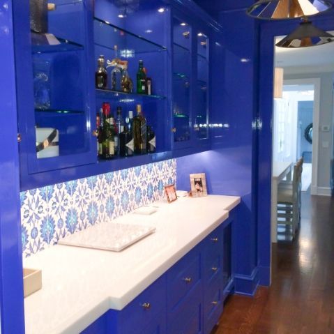 royal blue high gloss cabinets