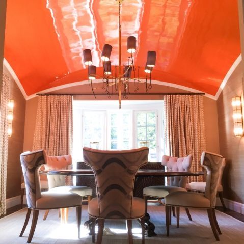 orange high gloss ceiling